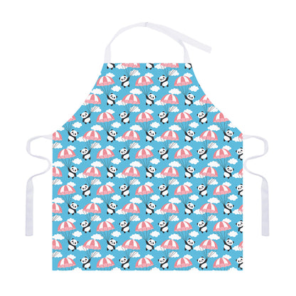 Cute Panda And Parachute Pattern Print Adjustable Apron