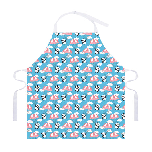 Cute Panda And Parachute Pattern Print Adjustable Apron
