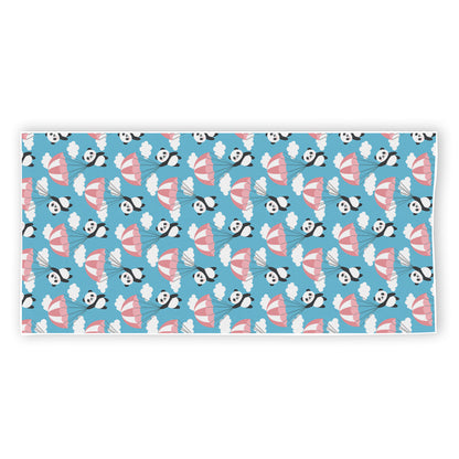 Cute Panda And Parachute Pattern Print Beach Towel