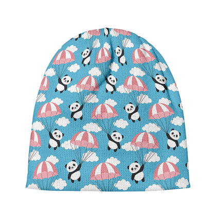 Cute Panda And Parachute Pattern Print Beanie