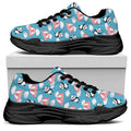 Cute Panda And Parachute Pattern Print Black Chunky Shoes