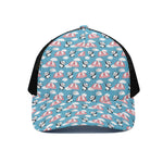 Cute Panda And Parachute Pattern Print Black Mesh Trucker Cap
