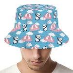 Cute Panda And Parachute Pattern Print Bucket Hat