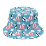 Cute Panda And Parachute Pattern Print Bucket Hat