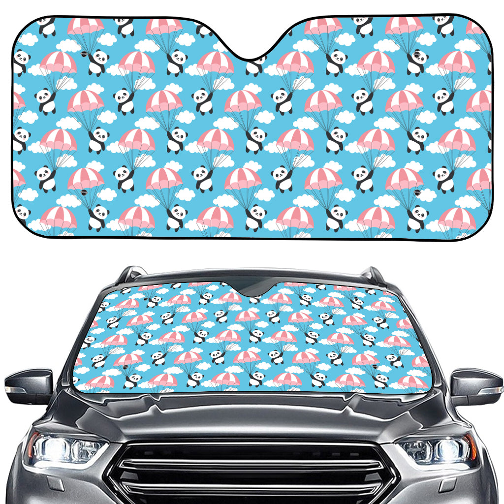 Cute Panda And Parachute Pattern Print Car Windshield Sun Shade