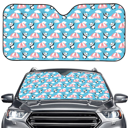 Cute Panda And Parachute Pattern Print Car Windshield Sun Shade