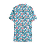 Cute Panda And Parachute Pattern Print Cotton Hawaiian Shirt