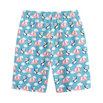 Cute Panda And Parachute Pattern Print Cotton Shorts
