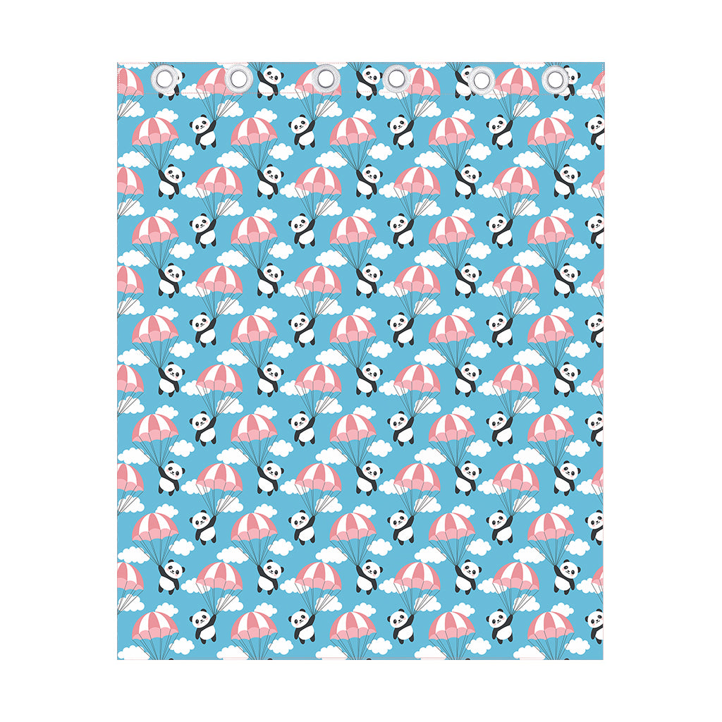 Cute Panda And Parachute Pattern Print Curtain