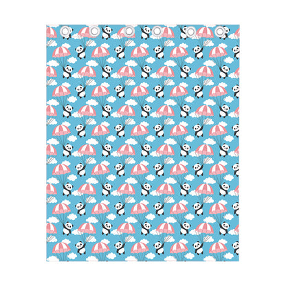 Cute Panda And Parachute Pattern Print Curtain