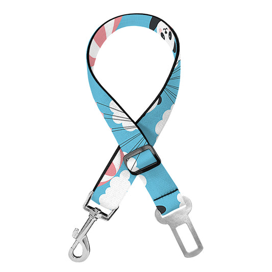 Cute Panda And Parachute Pattern Print Dog Seat Belt