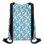 Cute Panda And Parachute Pattern Print Drawstring Backpack
