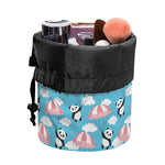 Cute Panda And Parachute Pattern Print Drawstring Makeup Bag