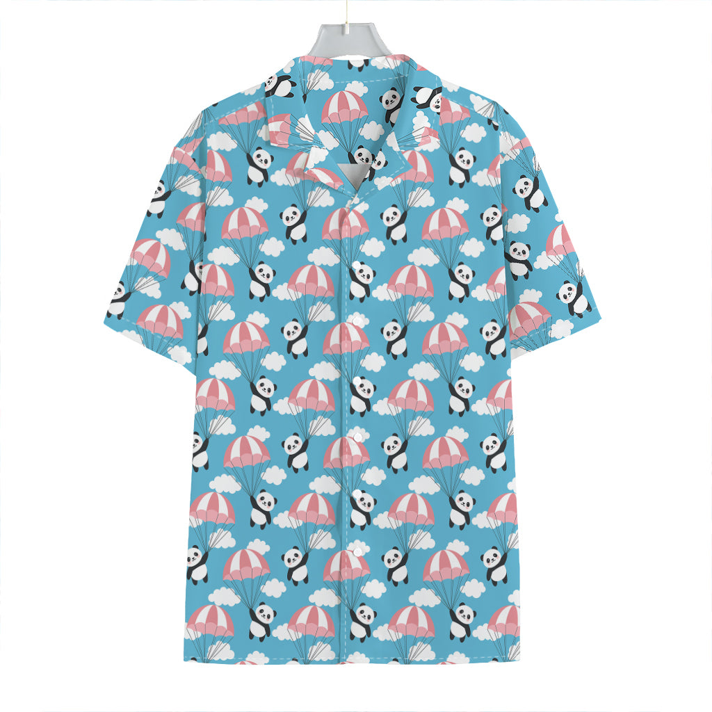 Cute Panda And Parachute Pattern Print Hawaiian Shirt