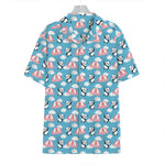 Cute Panda And Parachute Pattern Print Hawaiian Shirt