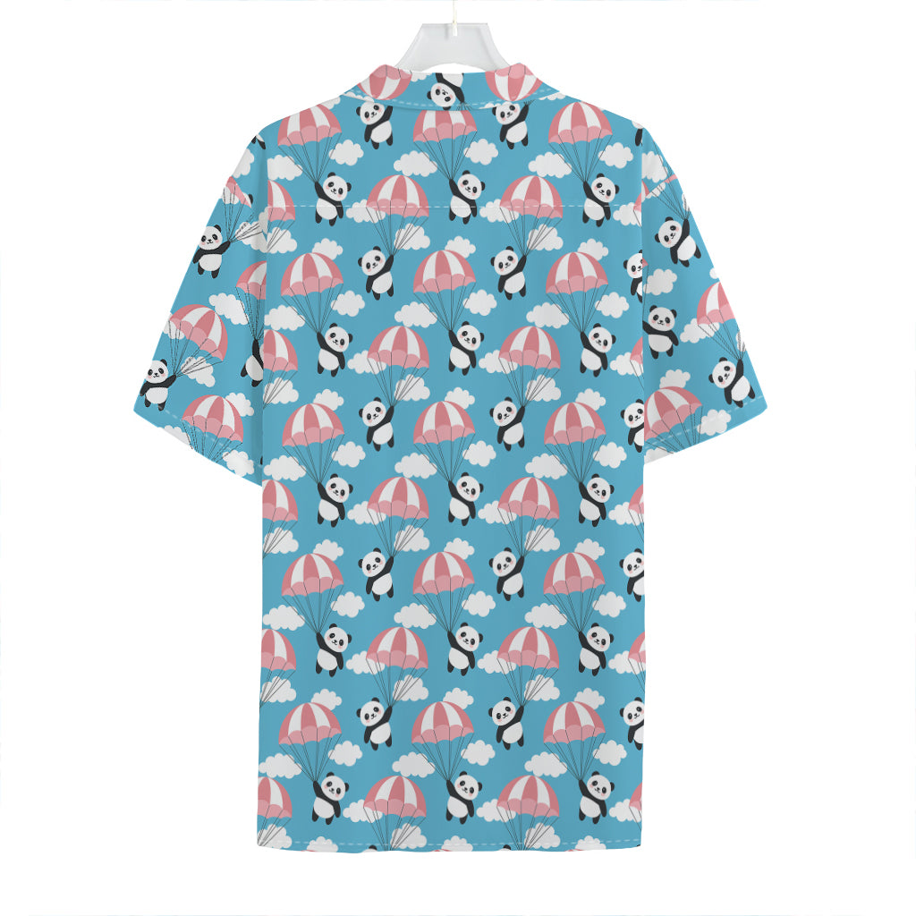 Cute Panda And Parachute Pattern Print Hawaiian Shirt