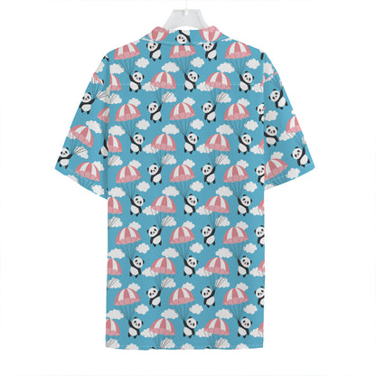 Cute Panda And Parachute Pattern Print Hawaiian Shirt