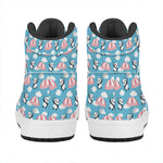 Cute Panda And Parachute Pattern Print High Top Leather Sneakers
