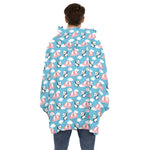 Cute Panda And Parachute Pattern Print Hoodie Blanket