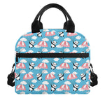 Cute Panda And Parachute Pattern Print Insulated Lunch Bag