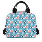 Cute Panda And Parachute Pattern Print Insulated Lunch Bag