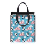 Cute Panda And Parachute Pattern Print Insulated Lunch Tote