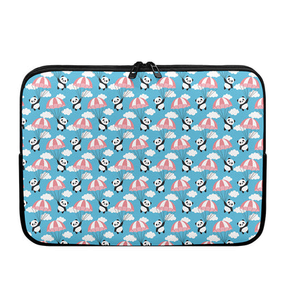 Cute Panda And Parachute Pattern Print Laptop Sleeve