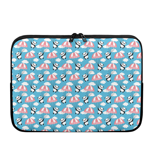 Cute Panda And Parachute Pattern Print Laptop Sleeve