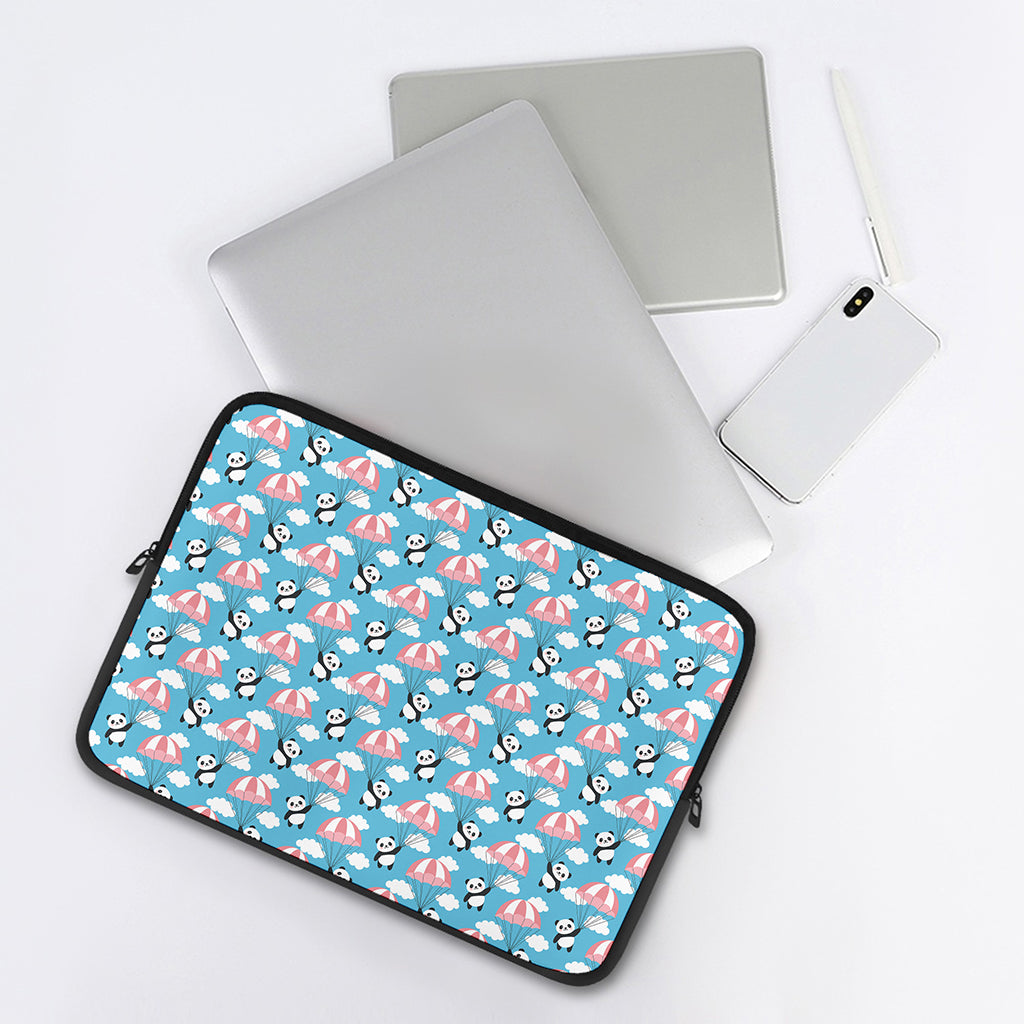 Cute Panda And Parachute Pattern Print Laptop Sleeve