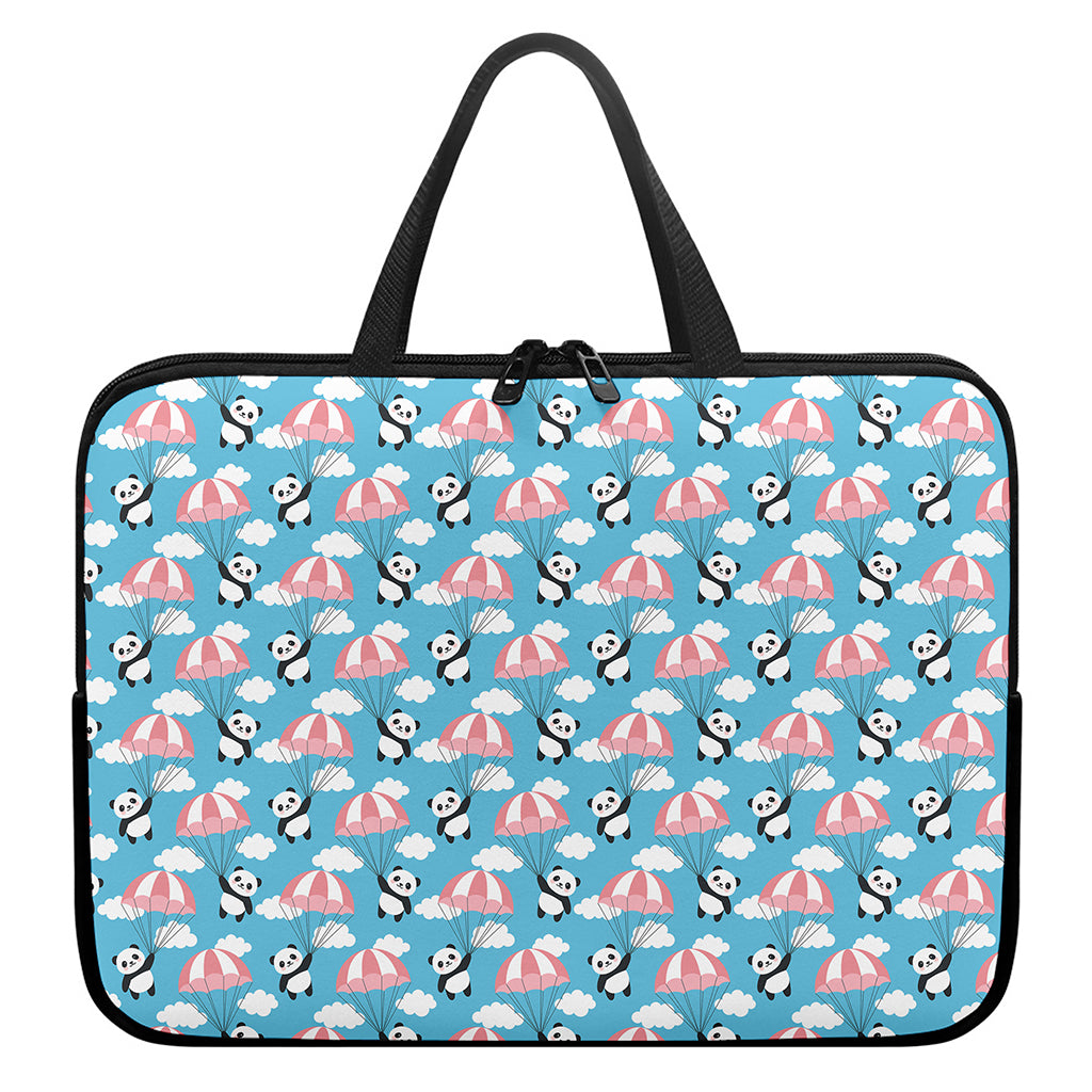 Cute Panda And Parachute Pattern Print Laptop Sleeve With Handle