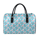 Cute Panda And Parachute Pattern Print Leather Duffle Bag