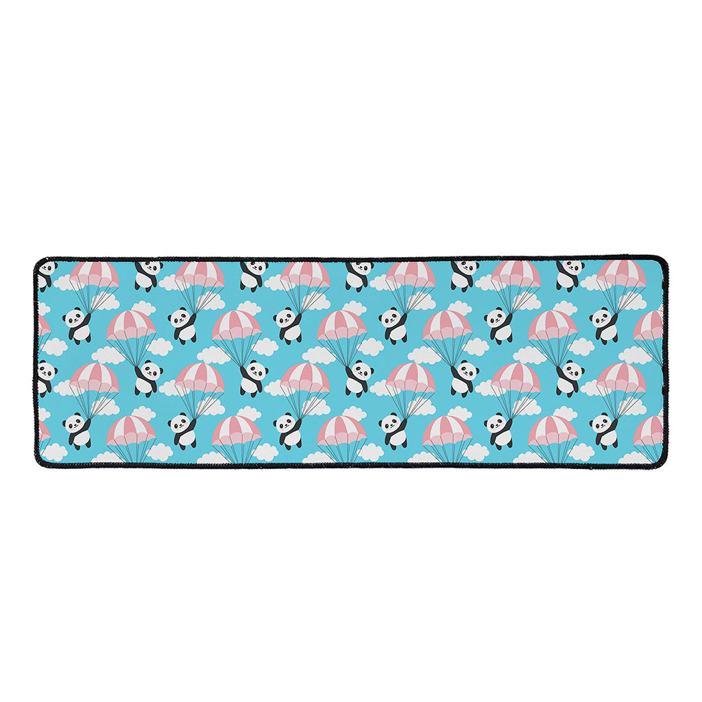Cute Panda And Parachute Pattern Print Long Kitchen Mat