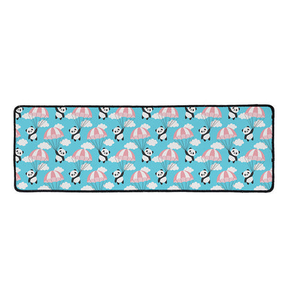 Cute Panda And Parachute Pattern Print Long Kitchen Mat
