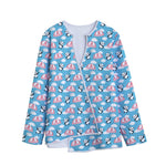 Cute Panda And Parachute Pattern Print Long Sleeve Short Coat