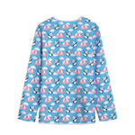 Cute Panda And Parachute Pattern Print Long Sleeve Short Coat