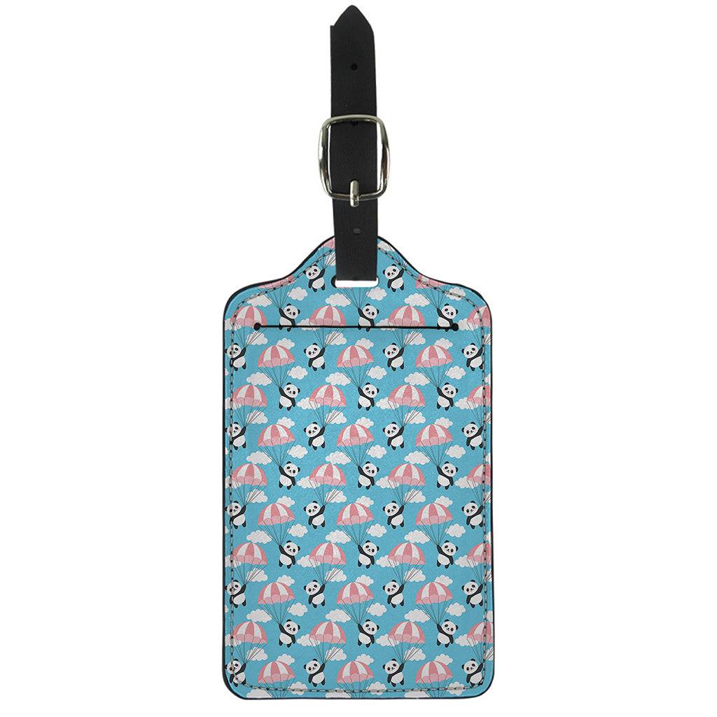 Cute Panda And Parachute Pattern Print Luggage Tag