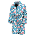 Cute Panda And Parachute Pattern Print Men's Bathrobe