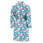 Cute Panda And Parachute Pattern Print Men's Bathrobe