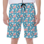 Cute Panda And Parachute Pattern Print Men's Beach Shorts