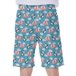 Cute Panda And Parachute Pattern Print Men's Beach Shorts