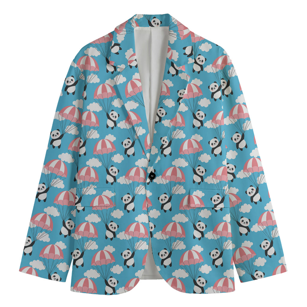 Cute Panda And Parachute Pattern Print Men's Blazer