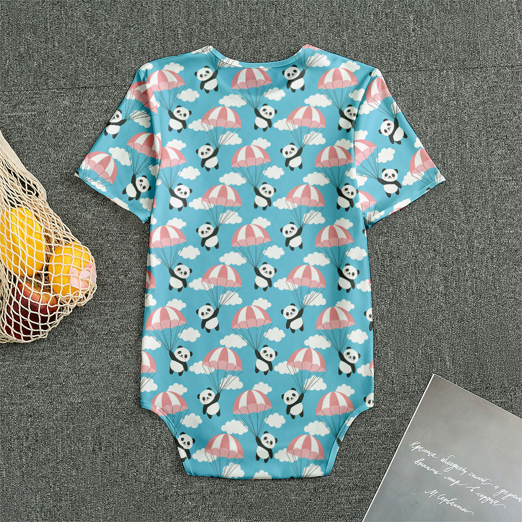 Cute Panda And Parachute Pattern Print Men's Bodysuit
