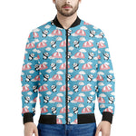 Cute Panda And Parachute Pattern Print Men's Bomber Jacket