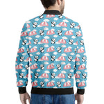 Cute Panda And Parachute Pattern Print Men's Bomber Jacket