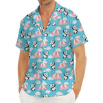 Cute Panda And Parachute Pattern Print Men's Deep V-Neck Shirt