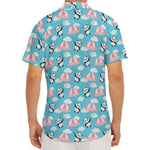 Cute Panda And Parachute Pattern Print Men's Deep V-Neck Shirt
