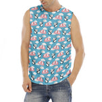 Cute Panda And Parachute Pattern Print Men's Fitness Tank Top