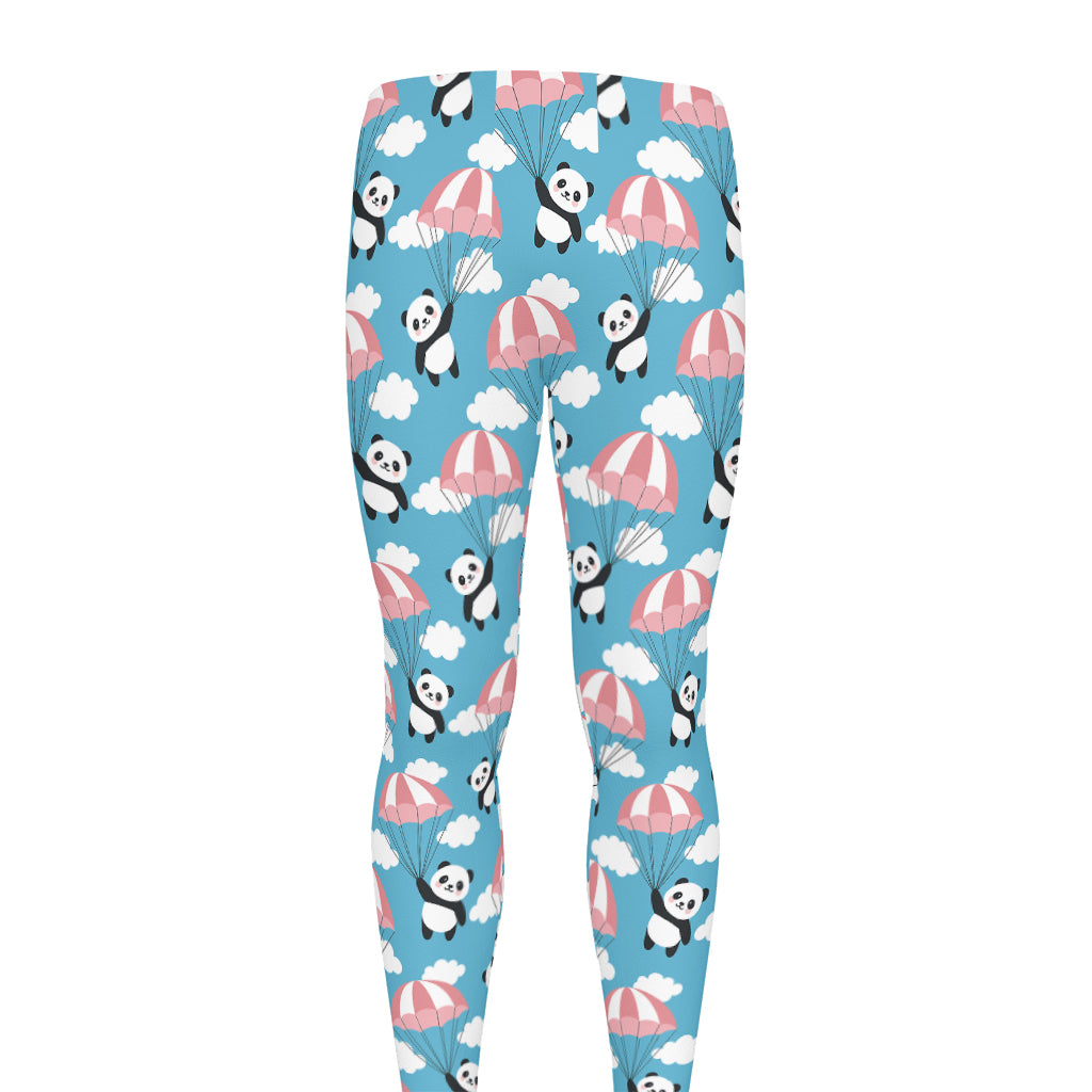 Cute Panda And Parachute Pattern Print Men's leggings