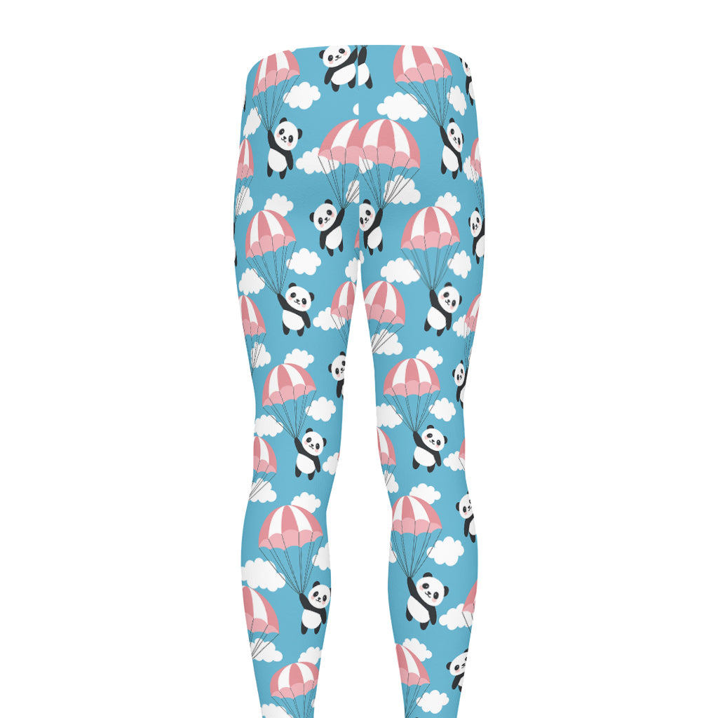 Cute Panda And Parachute Pattern Print Men's leggings