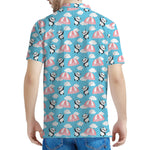 Cute Panda And Parachute Pattern Print Men's Polo Shirt
